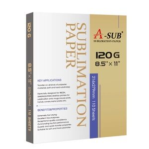 A-SUB Sublimation Paper, sized 8.5" x 11", with 110 sheets at 120gsm